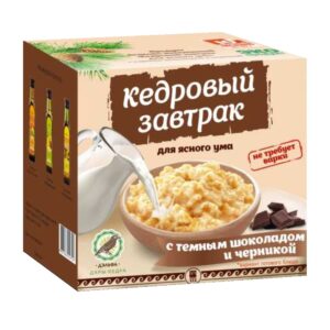 Завтрак кедровый для ясного ума с темным шоколадом и черникой, 40 гр. упаковка